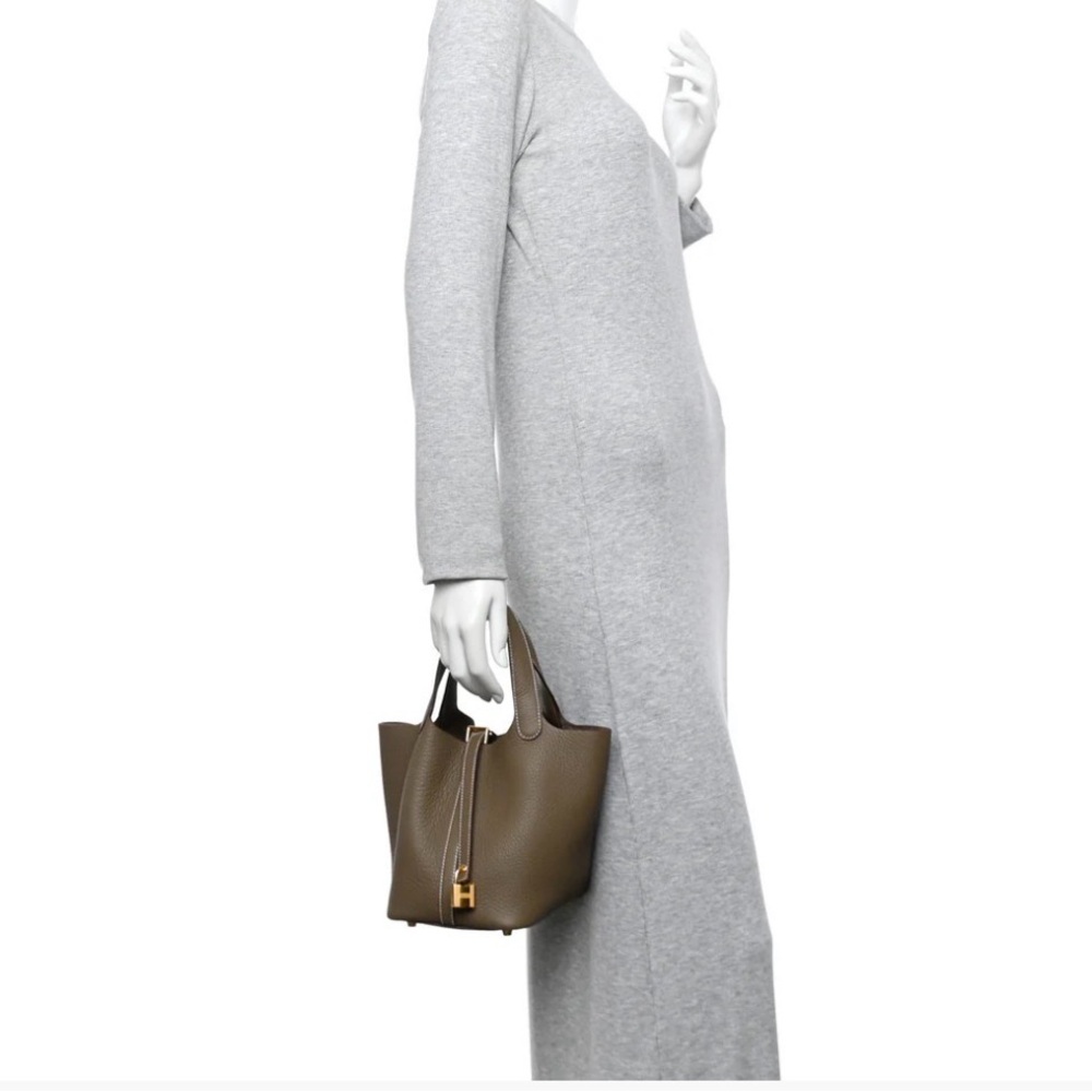 Like New  Elephant/Taupe Genuine Leather